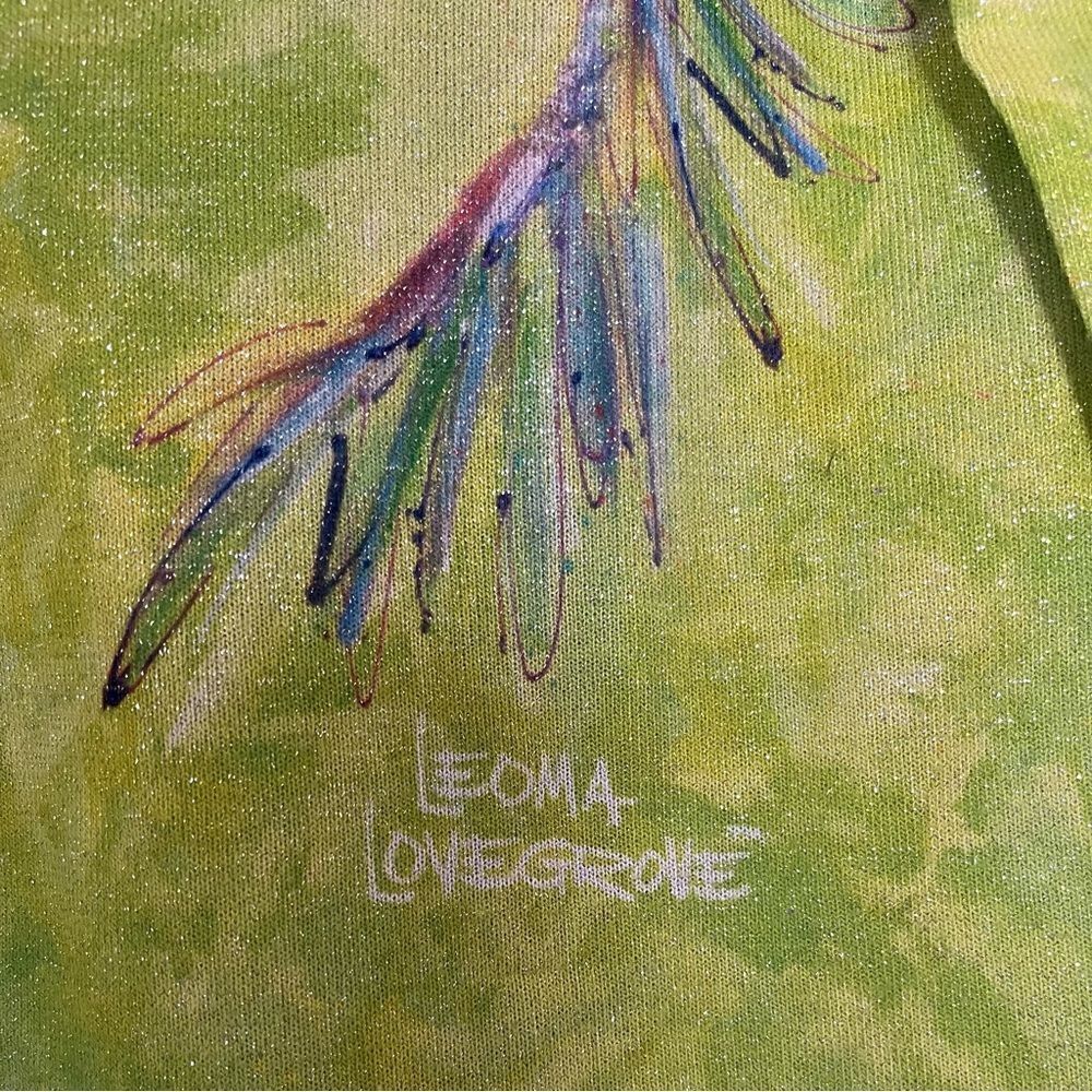Leoma Lovegrove Lagenlook Top Asymmetrical Glitter Artsy Whimsical Blouse Small - Picture 8 of 10